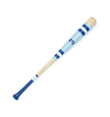 Custom hand-painted 'Career Colors' Number 3 bat - Blue