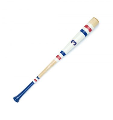 Custom hand-painted 'Career Colors' Number 3 bat - White